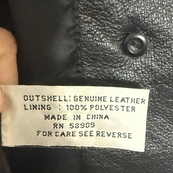 Preston & York Black Genuine Leather Jacket with Lace Trim Size Medium - Picture 5 of 5